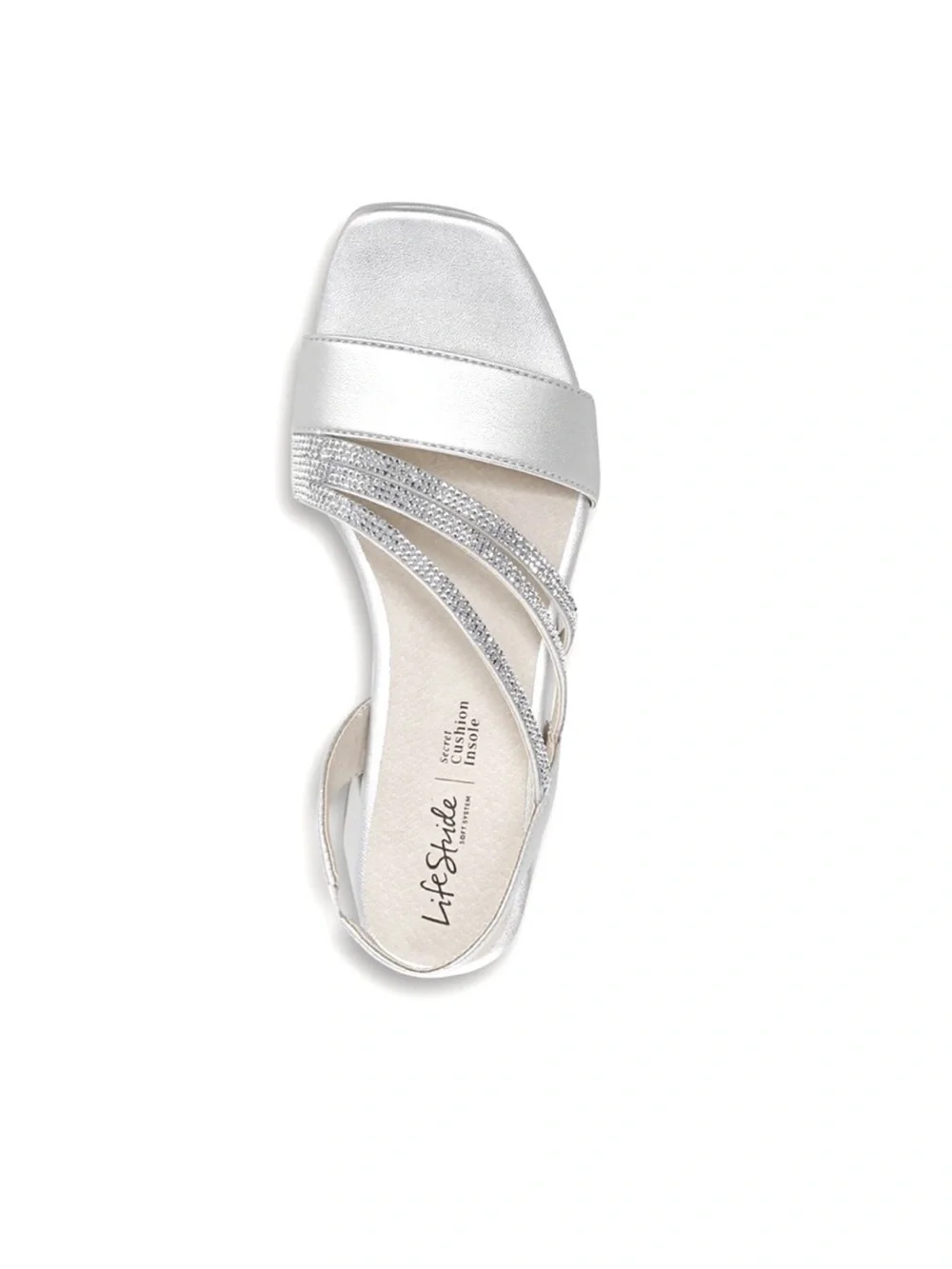 Lifestride women’s Joy formal sandal in silver rhinestones Slingback size 8 new!